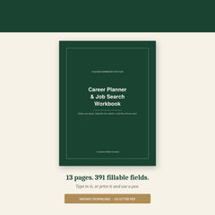 Career Planner & Job Search Workbook — Fillable PDF