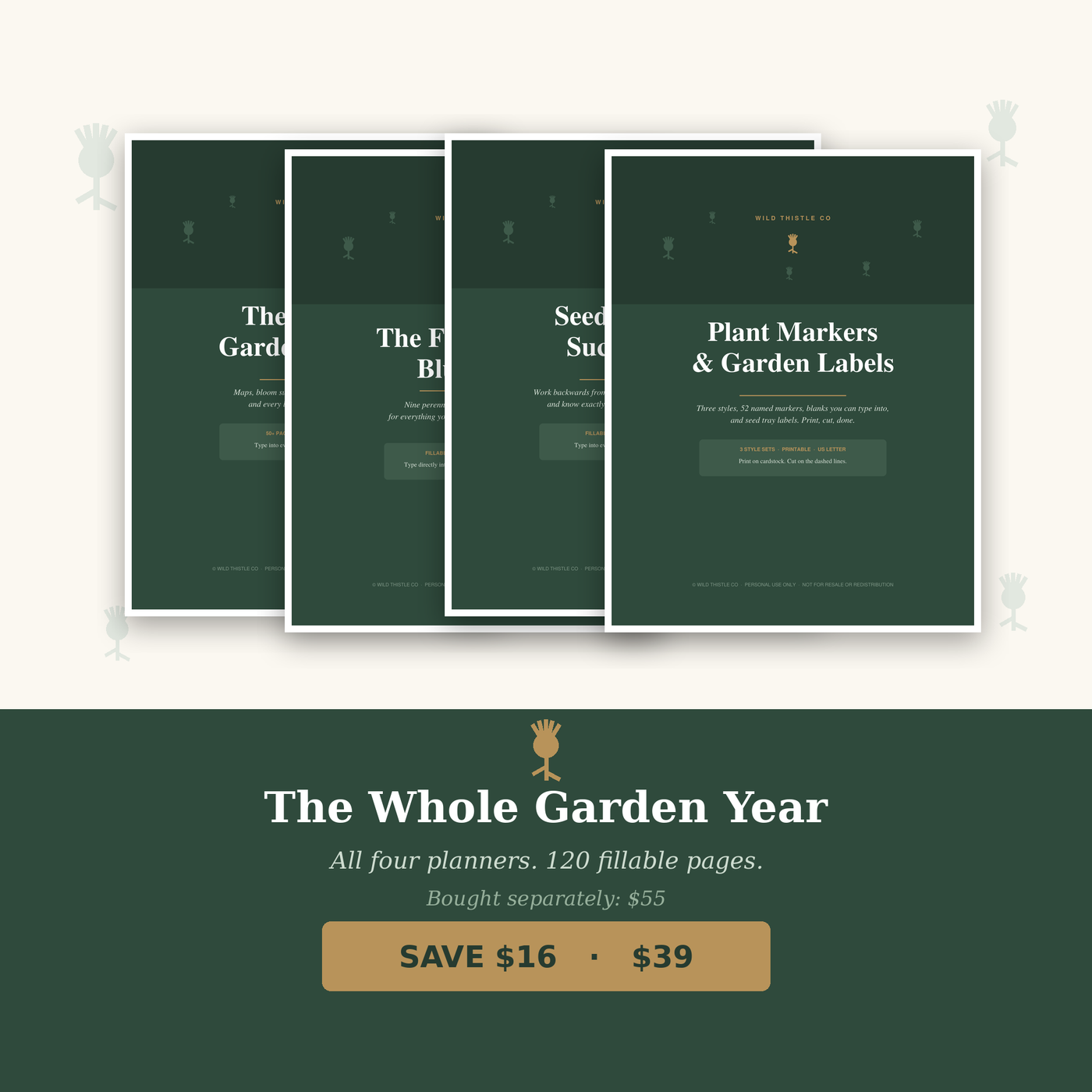 The Whole Garden Year bundle - all four garden planners