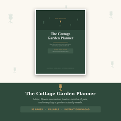 The Cottage Garden Planner cover - 52 page fillable planner
