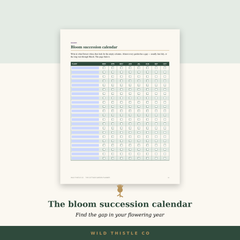 The bloom succession calendar page