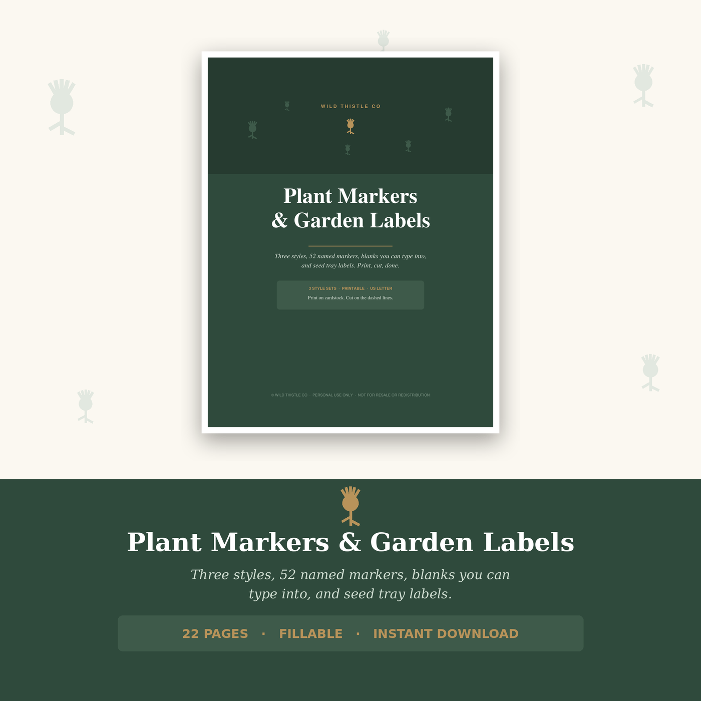 Printable plant markers and garden labels cover