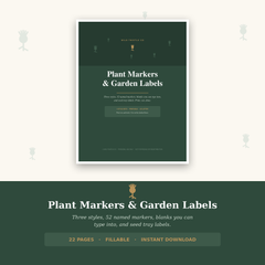 Printable plant markers and garden labels cover