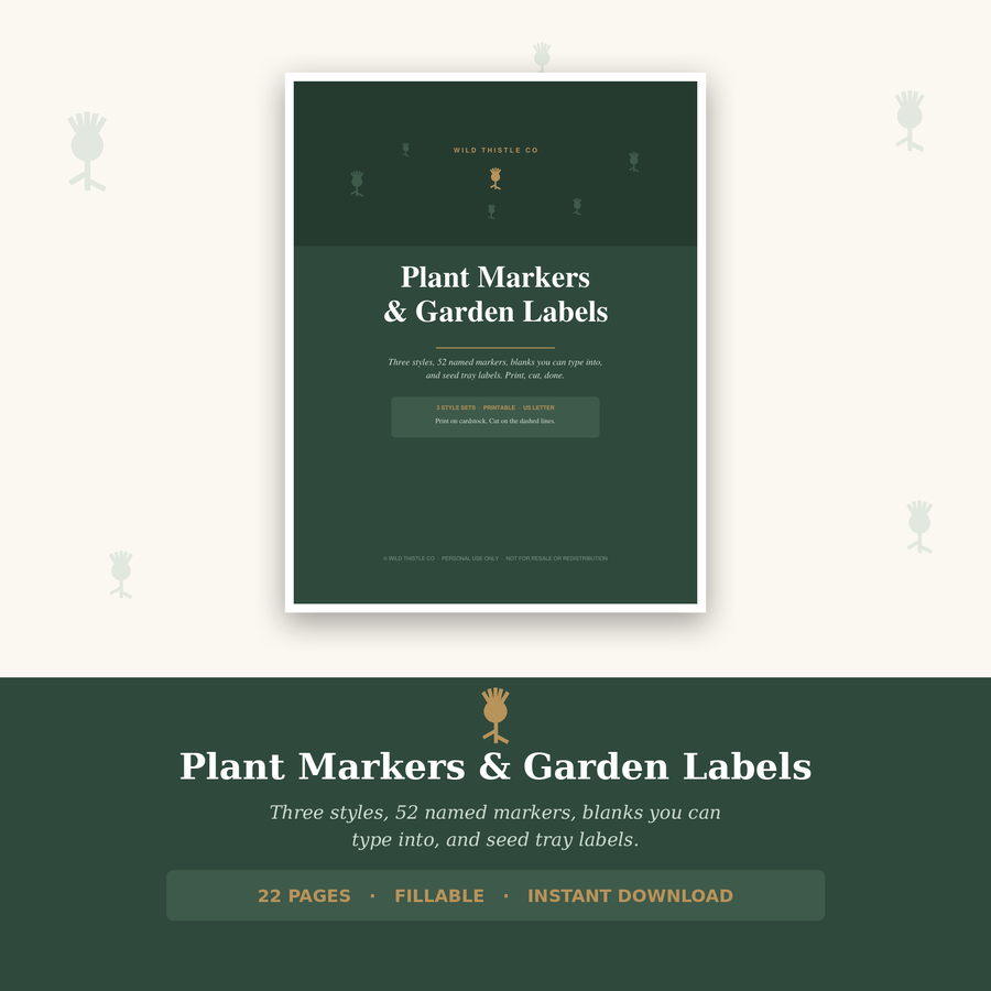 Printable plant markers and garden labels cover