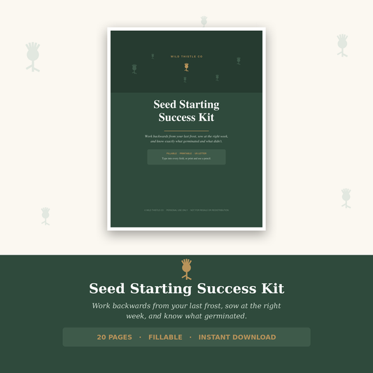Seed Starting Success Kit cover - fillable sowing planner