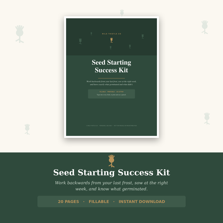 Seed Starting Success Kit cover - fillable sowing planner