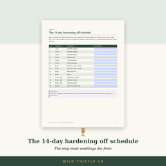 The 14 day hardening off schedule