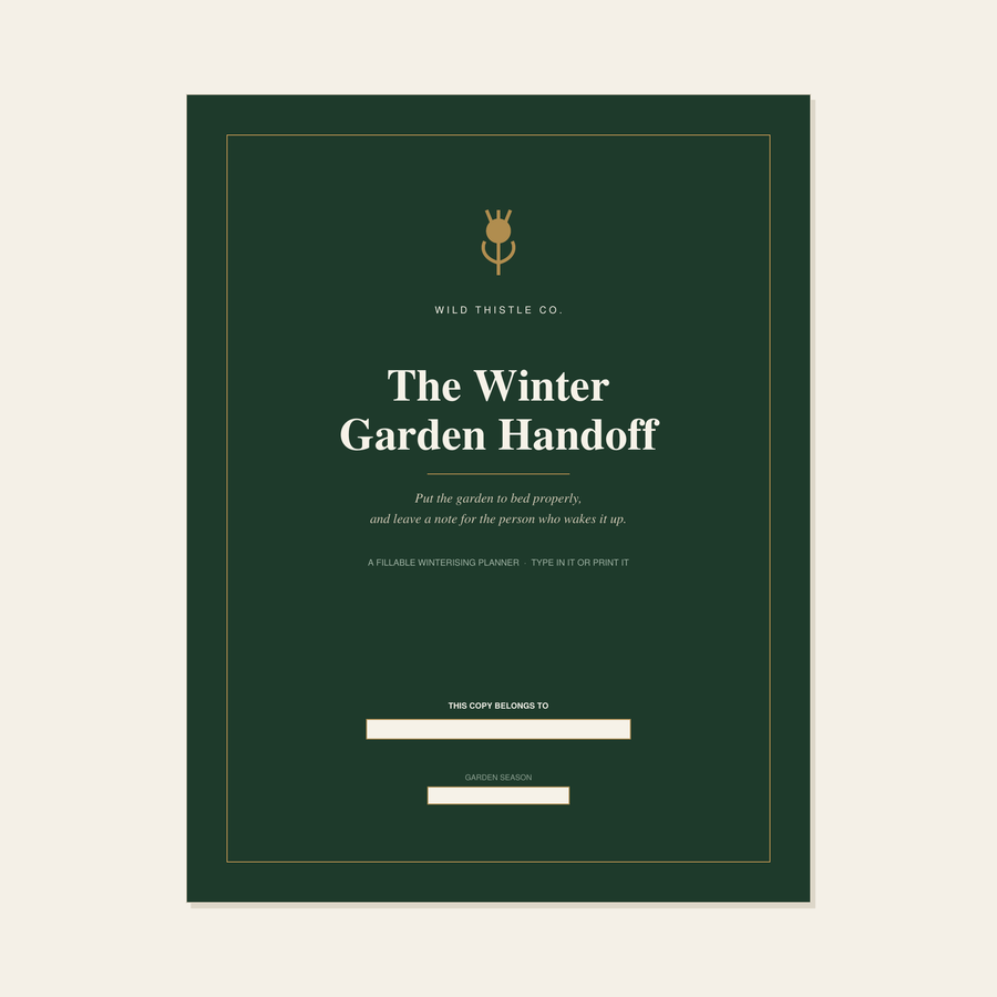 The Winter Garden Handoff — Fillable Winterizing Planner PDF | 14 Pages